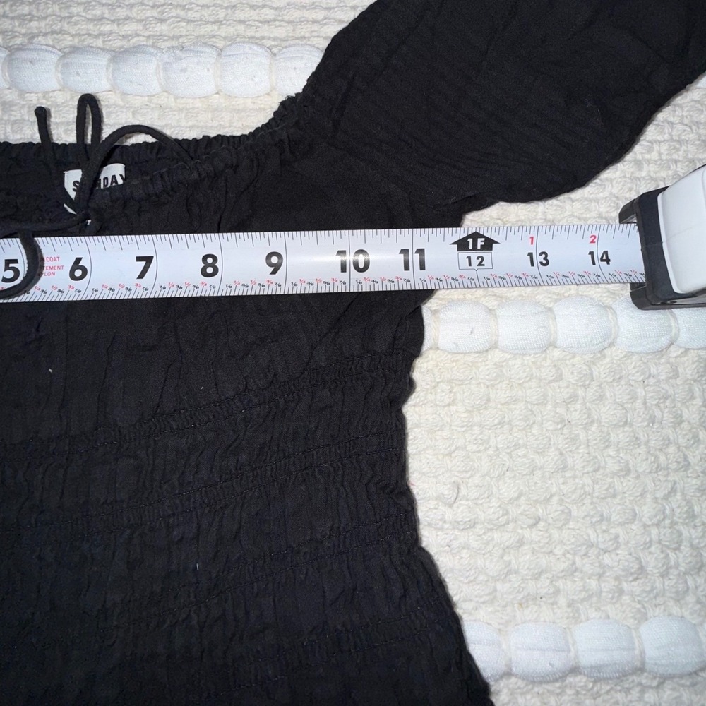 Sunday Best Mini Dress 2XS Smocked Off Shoulder 100% Cotton Boho Cottagecore - Picture 5 of 8
